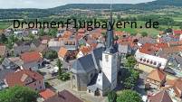 Luftbild mit drohne Kirchehrenbach Kirche